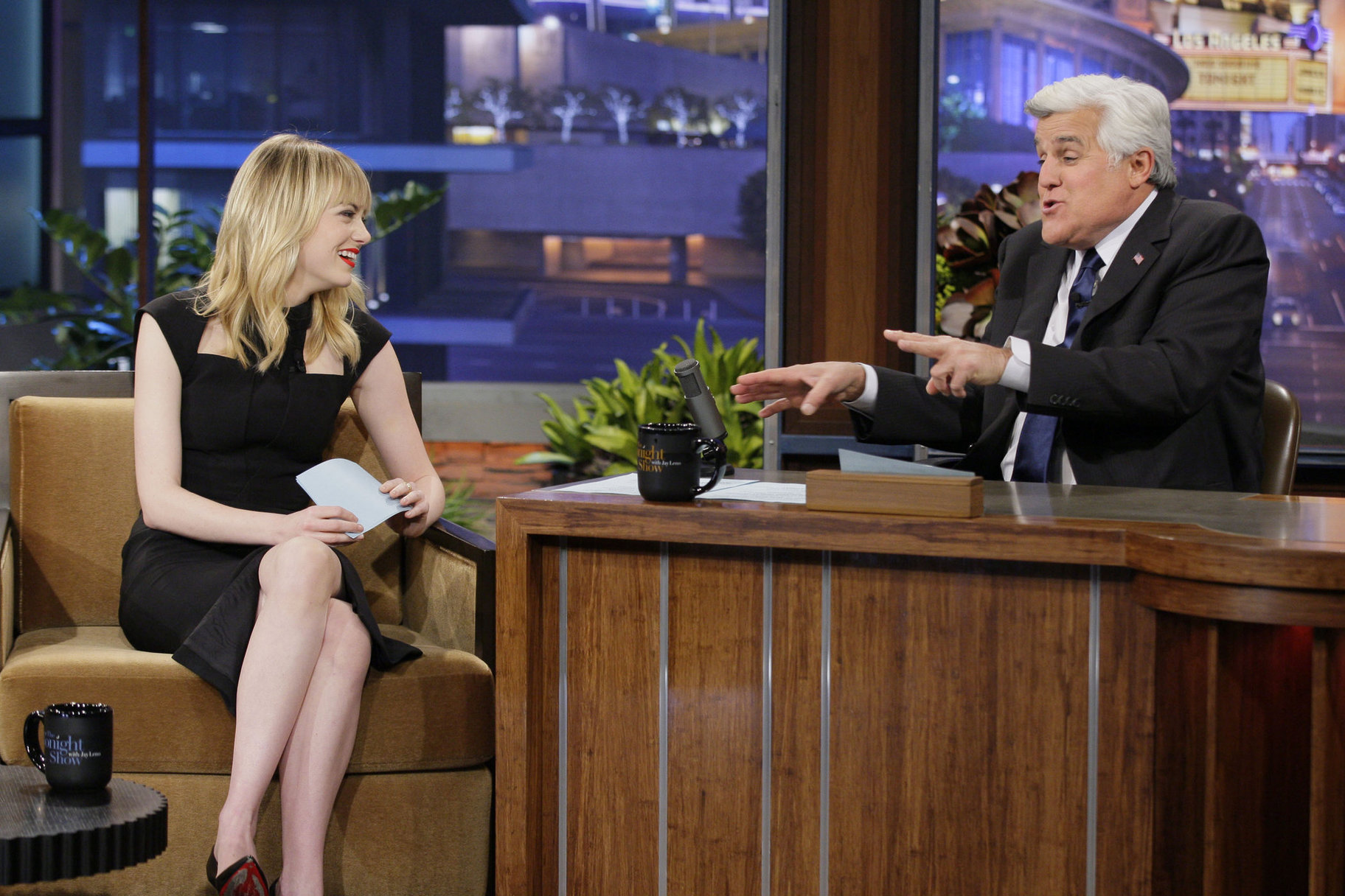 Emma Stone at The Tonight Show with Jay Leno in Burbank 1/8/13 