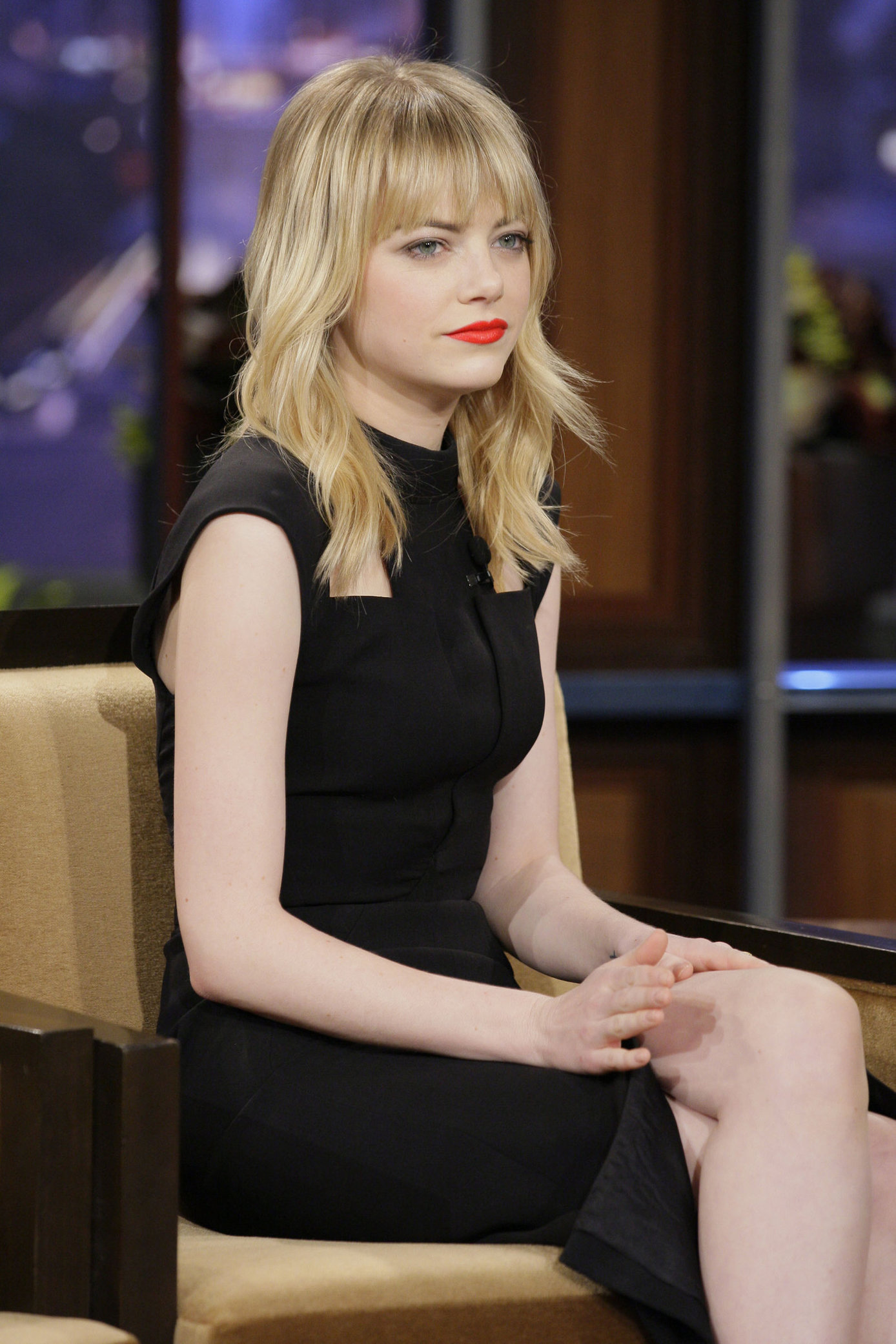 Emma Stone at The Tonight Show with Jay Leno in Burbank 1/8/13 