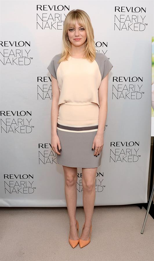 Emma Stone Revlon’s Nearly Naked makeup launch in NY 12/5/12 
