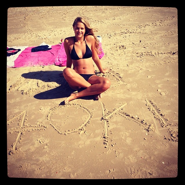 Esti Ginzburg in a bikini