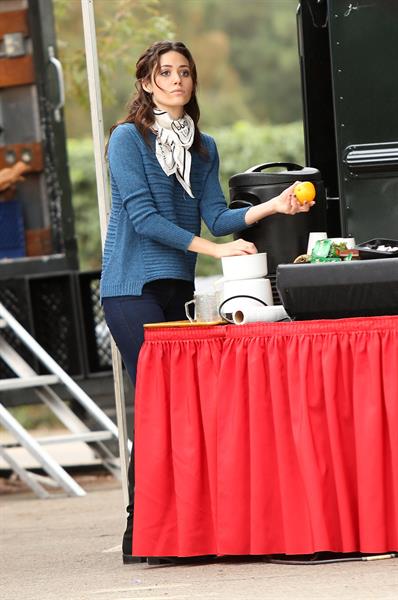 Emmy Rossum on the set of 'You're Not You' in Los Angeles 11/16/12 