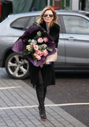 Geri Halliwell shopping for some roses in London on February 14, 2013
