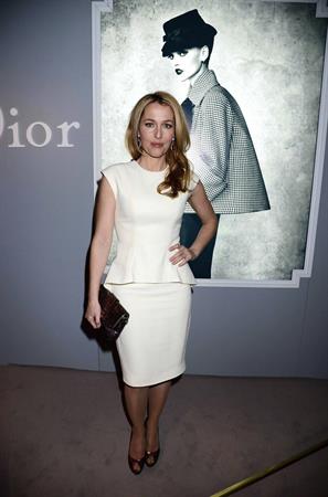 Gillian Anderson Dior at Harrods dinner in London 3/15/13 