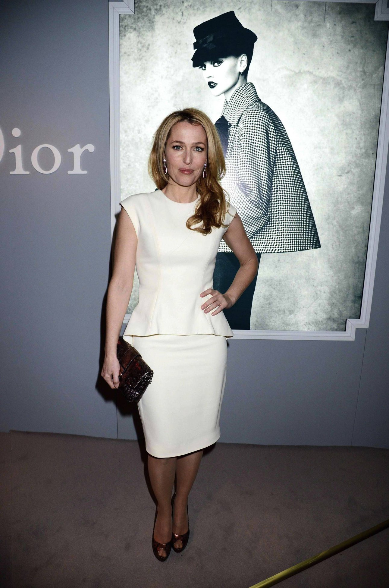 Gillian Anderson Dior at Harrods dinner in London 3/15/13 
