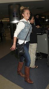 Hayden Panettiere arriving at LAX Airport and signing autographs on May 29, 2013