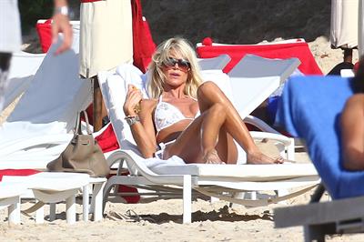 Victoria Silvstedt - white bikini in St. Barts 1/3/13  