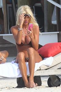 Victoria Silvstedt in a bikini on the beach in St. Barts 1/5/13