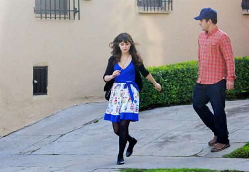 Zooey Deschanel on the set of 'New Girl in Los Angeles December 4, 2012 