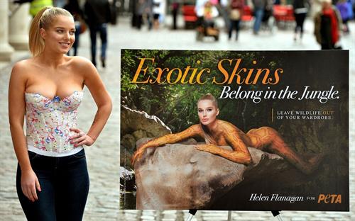 Helen Flanagan - Launches PETA's campaign to raise awareness of the use of eotic animal skins in London (23.05.2013) 