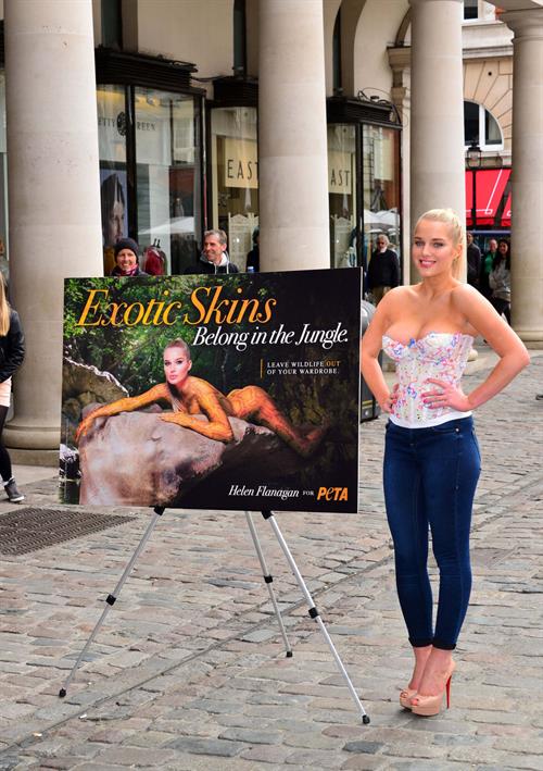 Helen Flanagan - Launches PETA's campaign to raise awareness of the use of eotic animal skins in London (23.05.2013) 