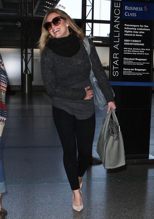Hilary Duff departing on a flight at LAX Airport 2/18/13 
