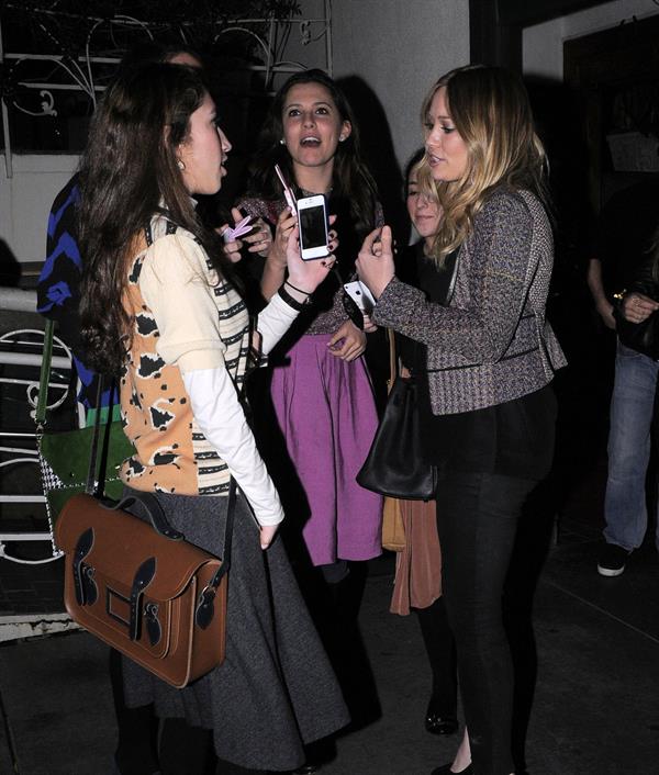 Hilary Duff - Night out in Los Angeles on January 26, 2013