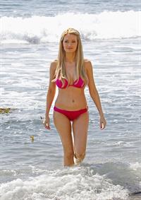 Holly Madison - In a pink bikini at Laguna Beach in California Sept 6, 2012