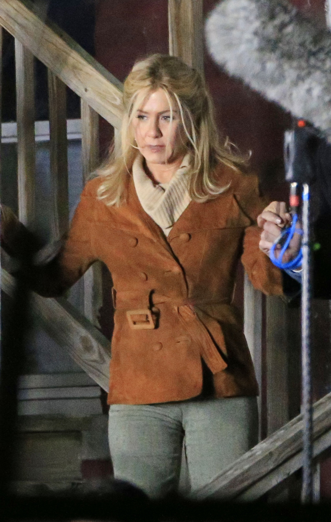 Jennifer Aniston on the set of 'Untitled Elmore Leonard Project' in Stamford, CT 2/12/13 