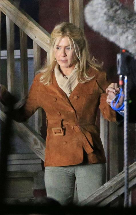 Jennifer Aniston on the set of 'Untitled Elmore Leonard Project' in Stamford, CT 2/12/13 