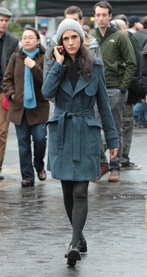 Jennifer Connelly on the set of  Winter's Tale  in New York 1/14/13 