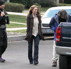 Jennifer Love Hewitt filming The Client List and really getting into character in between takes. January 10, 2013 