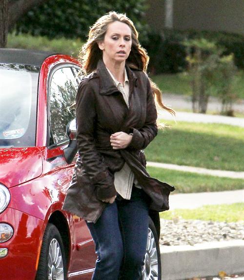 Jennifer Love Hewitt filming The Client List and really getting into character in between takes. January 10, 2013 