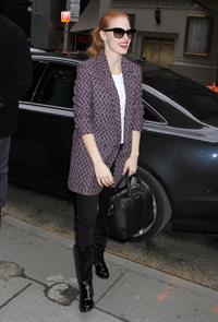 Jessica Chastain arriving at the Walter Kerr Theatre in New York - February 6, 2013 