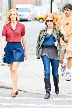 Jessica Chastain - The set of  The Disappearance of Eleanor Rigby  in New York City (13 Jul 2012)