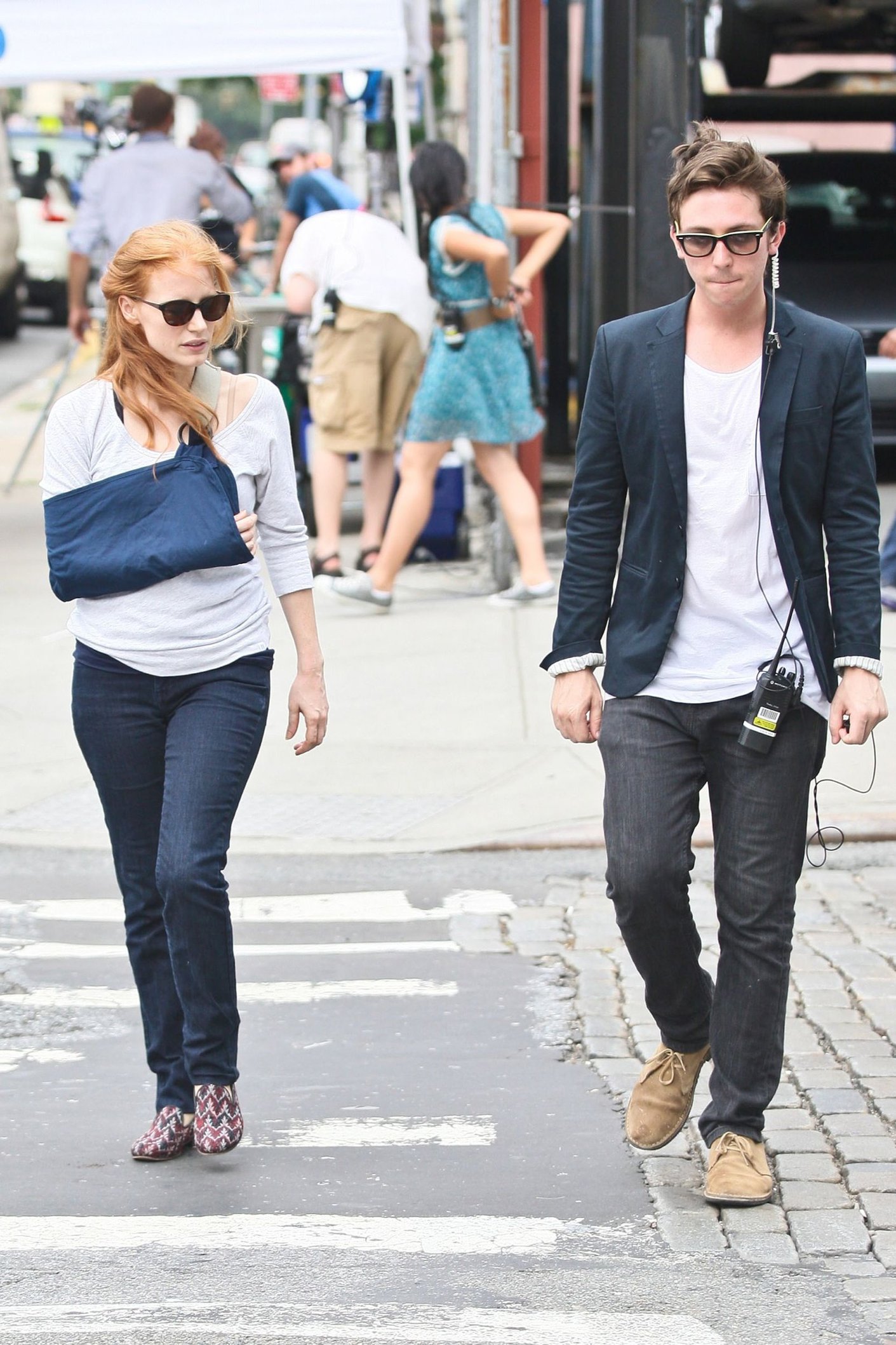 Jessica Chastain - The set of  The Disappearance of Eleanor Rigby  in New York City (13 Jul 2012)