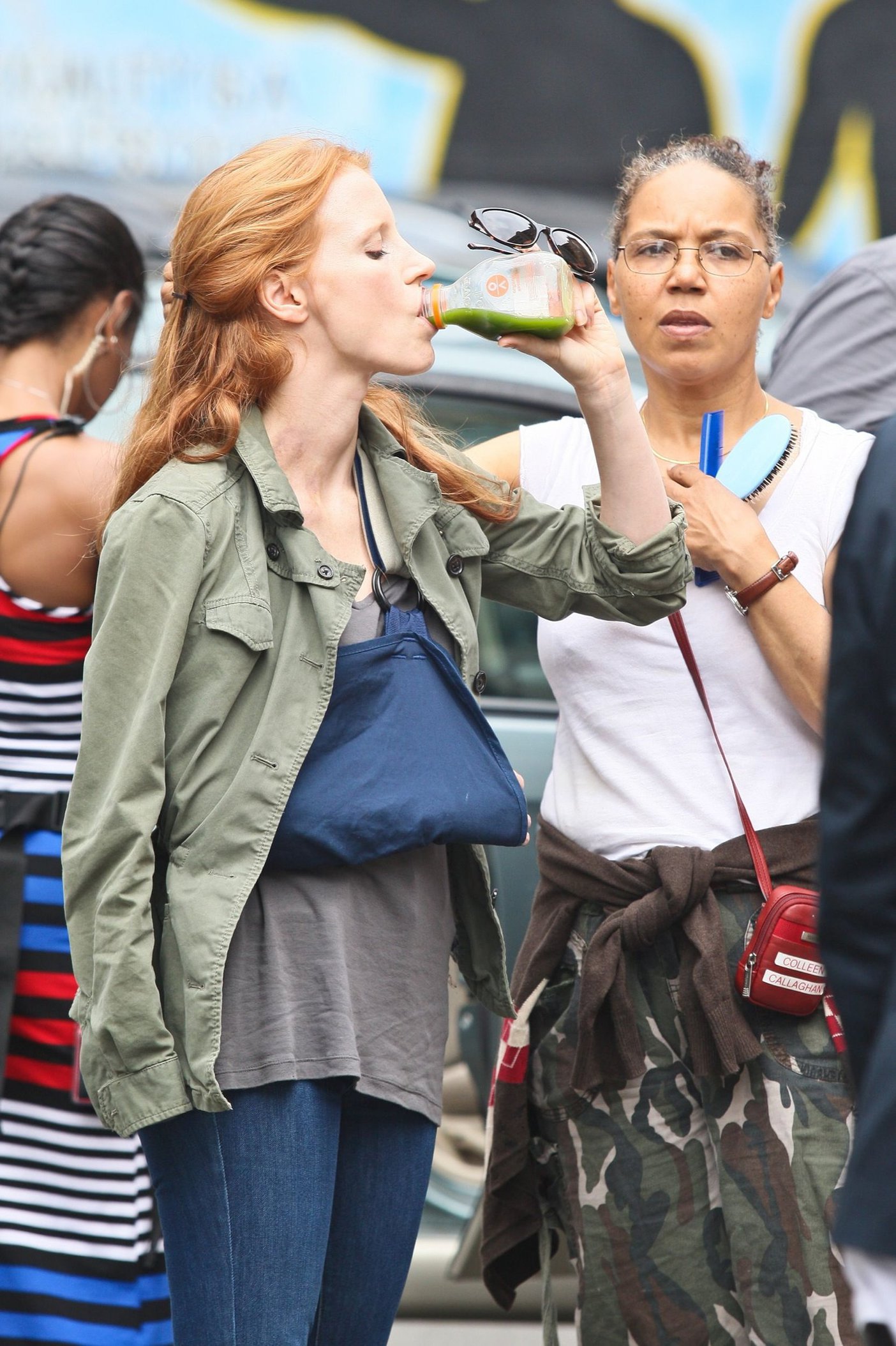 Jessica Chastain - The set of  The Disappearance of Eleanor Rigby  in New York City (13 Jul 2012)