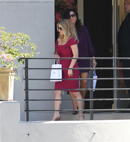 Jessica Simpson leaving a restaurant in Hollywood