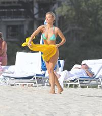 Joanna Krupa bikini candids on the beach in Miami 1/1/13 