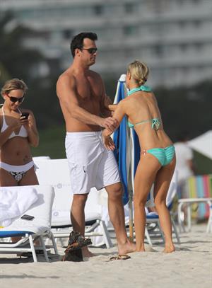 Joanna Krupa bikini candids on the beach in Miami 1/1/13 