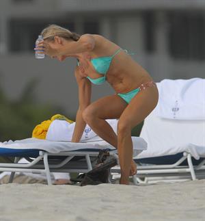 Joanna Krupa bikini candids on the beach in Miami 1/1/13 