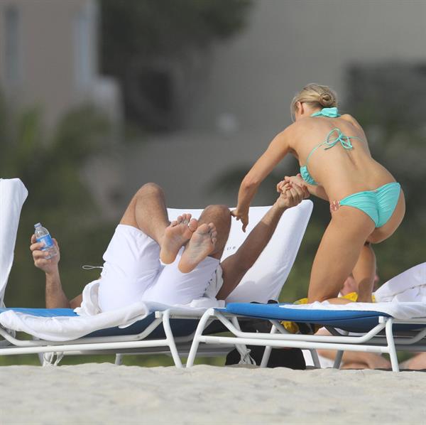 Joanna Krupa bikini candids on the beach in Miami 1/1/13 