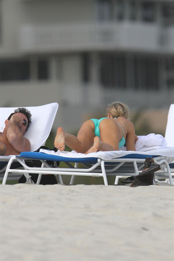 Joanna Krupa bikini candids on the beach in Miami 1/1/13 