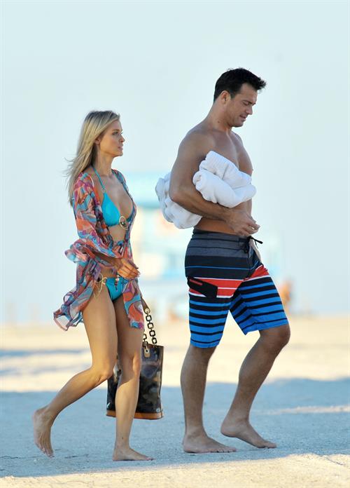 Joanna Krupa bikini candids on the beach in Miami 11/3/12