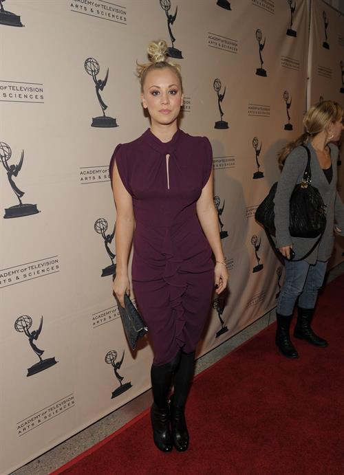 Kaley Cuoco attending the Academy of Television Arts Sciences at Leonard H Goldenson Theatre on February 18, 2010 