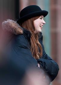 Karen Gillan - Set of 'Not Another Happy Ending' - July 30, 2012