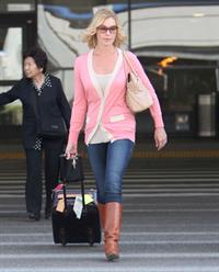 Katherine Heigl arriving on a flight at LAX airport October 4, 2012