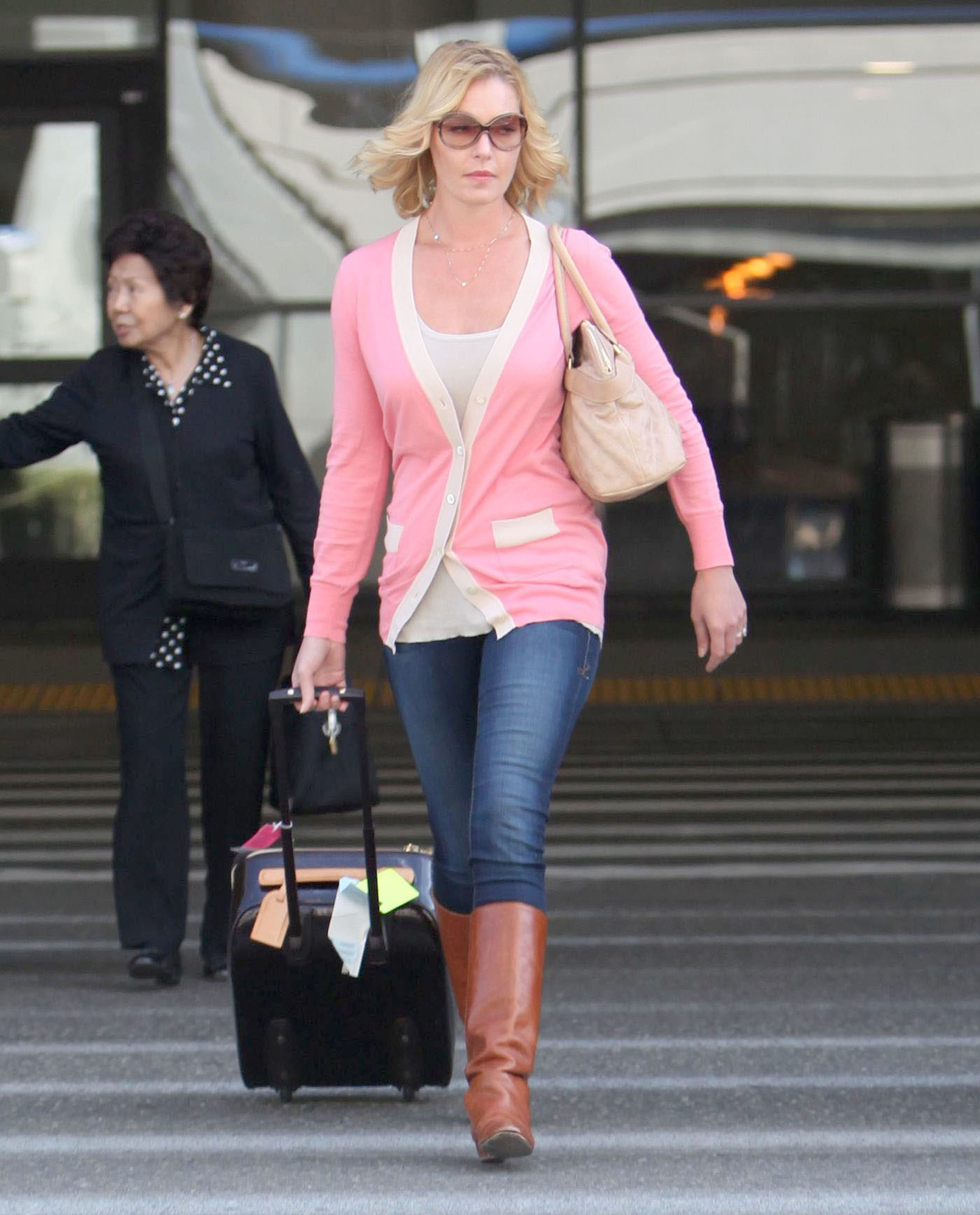 Katherine Heigl arriving on a flight at LAX airport October 4, 2012
