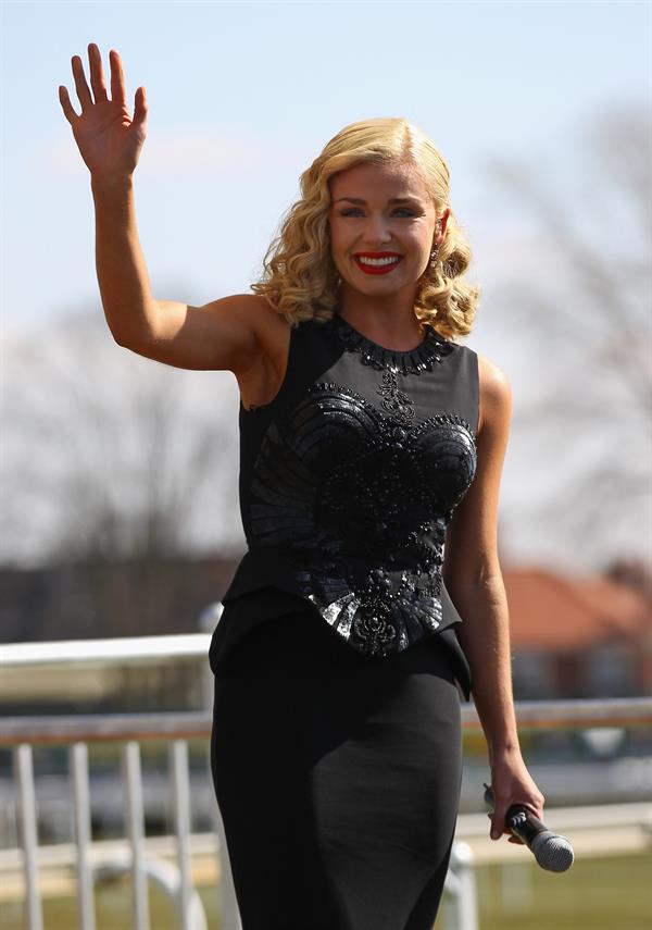Katherine Jenkins Sings National Anthem during Grand National Day at Aintree Racecourse - Liverpool, Apr. 6, 2013 