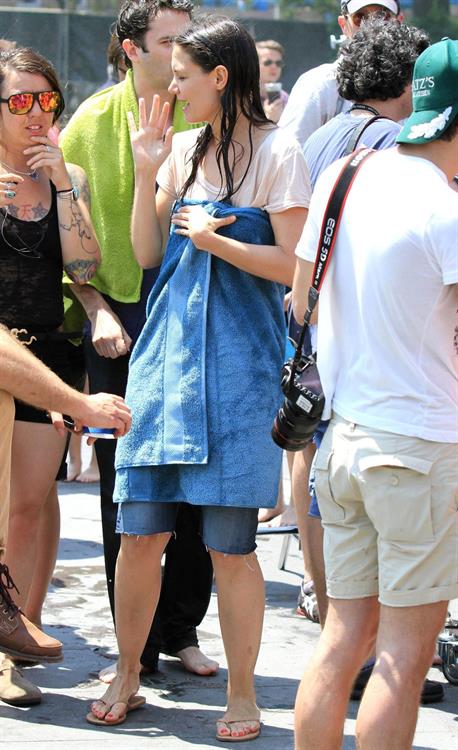 Katie Holmes Films  Mania Days  in Washington Square Park (May 21, 2013) 