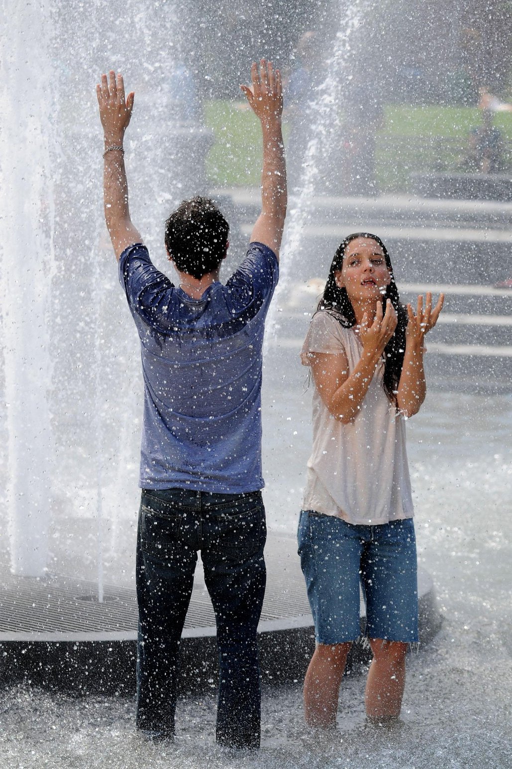 Katie Holmes Films  Mania Days  in Washington Square Park (May 21, 2013) 