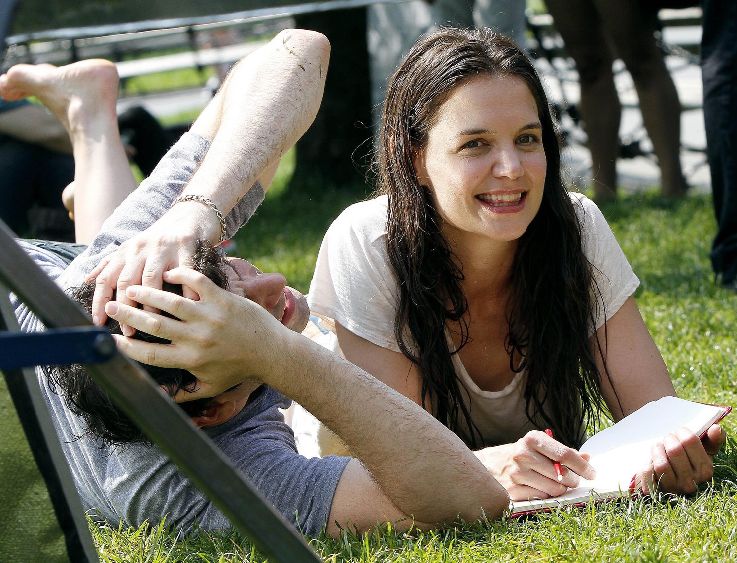 Katie Holmes Films  Mania Days  in Washington Square Park (May 21, 2013) 