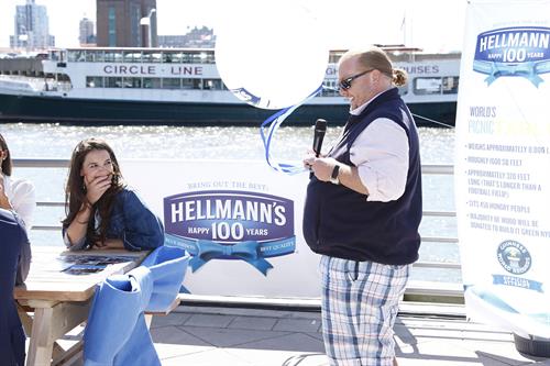 Katie Holmes At Pier 84 to Celebrate Hellmann`s 100th birthday At an Event Benefiting Feeding America 