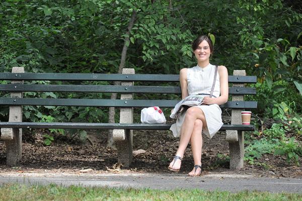 Keira Knightley on the set of 'Can A Song Save Your Life' in Central Park 8/7/12 