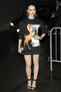 Lily Collins Givenchy Show Fashion Week 9/29/13
