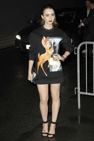 Lily Collins Givenchy Show Fashion Week 9/29/13