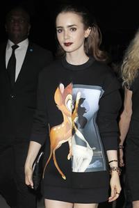Lily Collins Givenchy Show Fashion Week 9/29/13