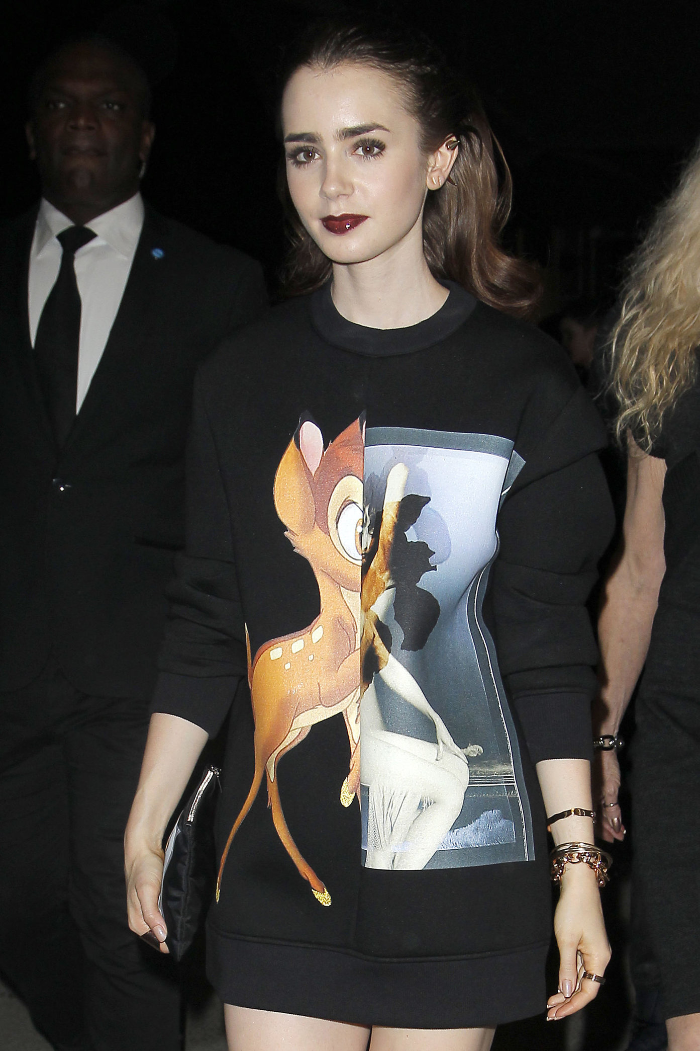 Lily Collins Givenchy Show Fashion Week 9/29/13