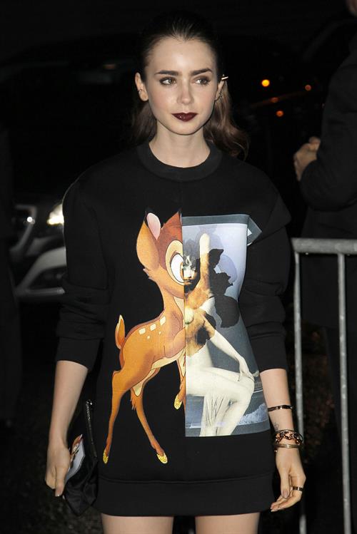 Lily Collins Givenchy Show Fashion Week 9/29/13