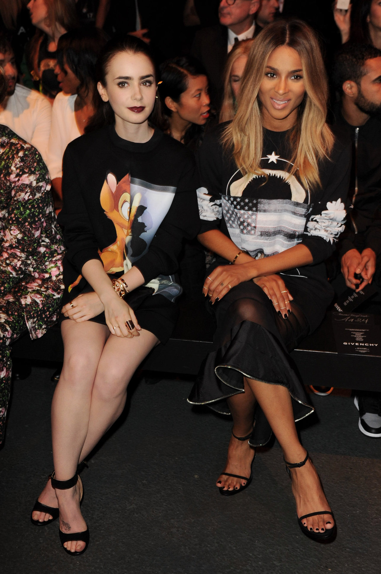 Lily Collins Givenchy Show Fashion Week 9/29/13