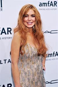 Lindsay Lohan amfAR New York Gala To Kick Off Fall 2013 Fashion Week on February 6, 2013
